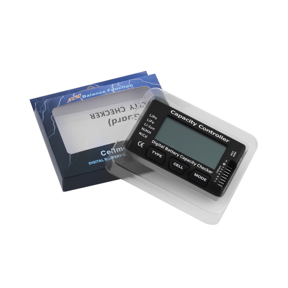 Universele rc-celmeter, -7 digitale celbatterijcapaciteitscontrole voor lipo life li-ion nicd nimh-batterijspanningstester