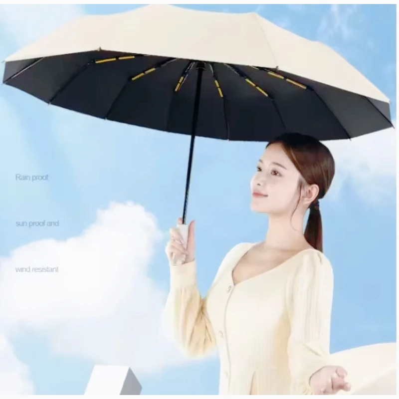 Fully automatic umbrella for both rain and sunshine, reinforced sun protection, UV protection, sun shading, folding umbrella
