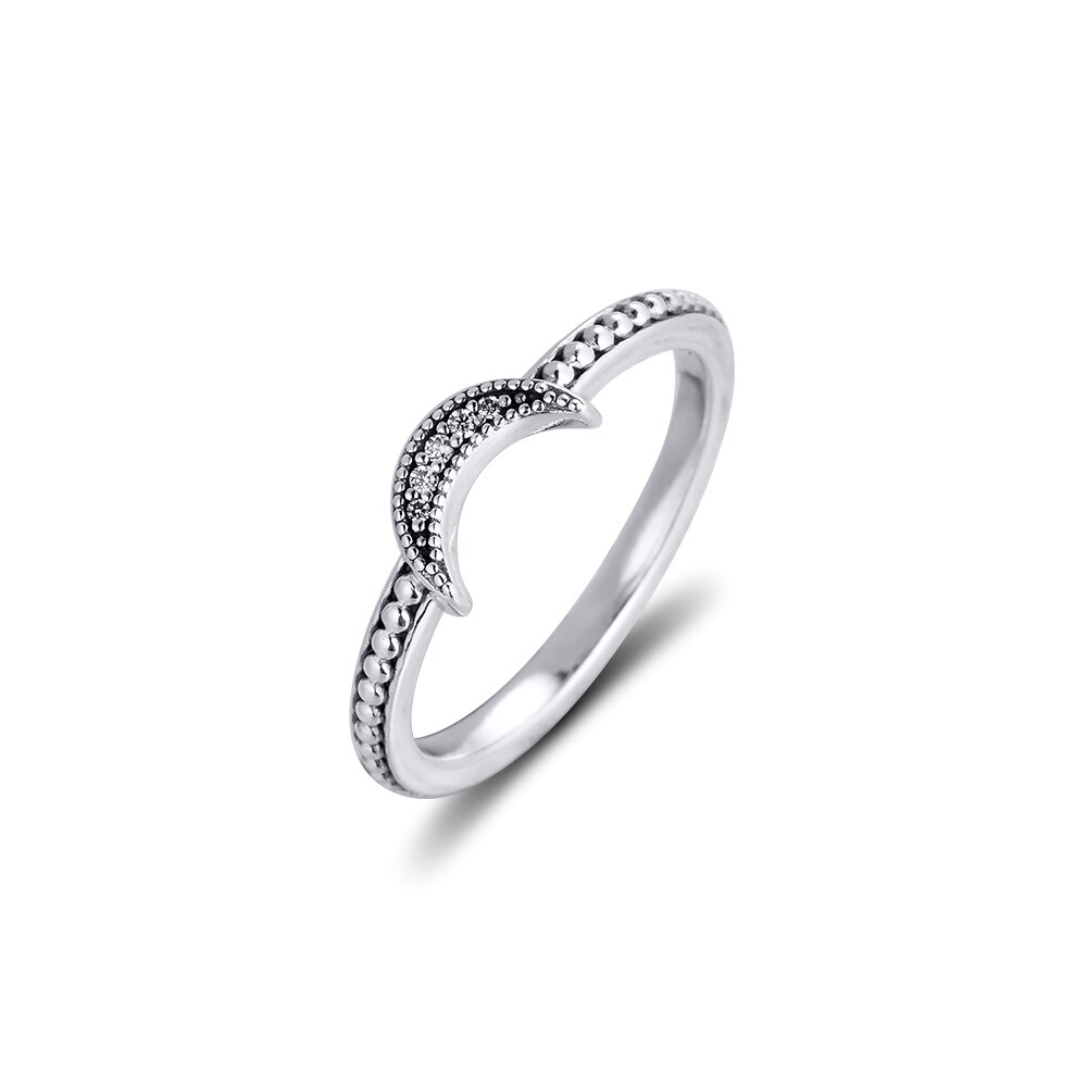 CKK anello mezzaluna luna anelli di perline per donna uomo anelli Mujer gioielli in argento Sterling 925 Aneis Hombre da sposa