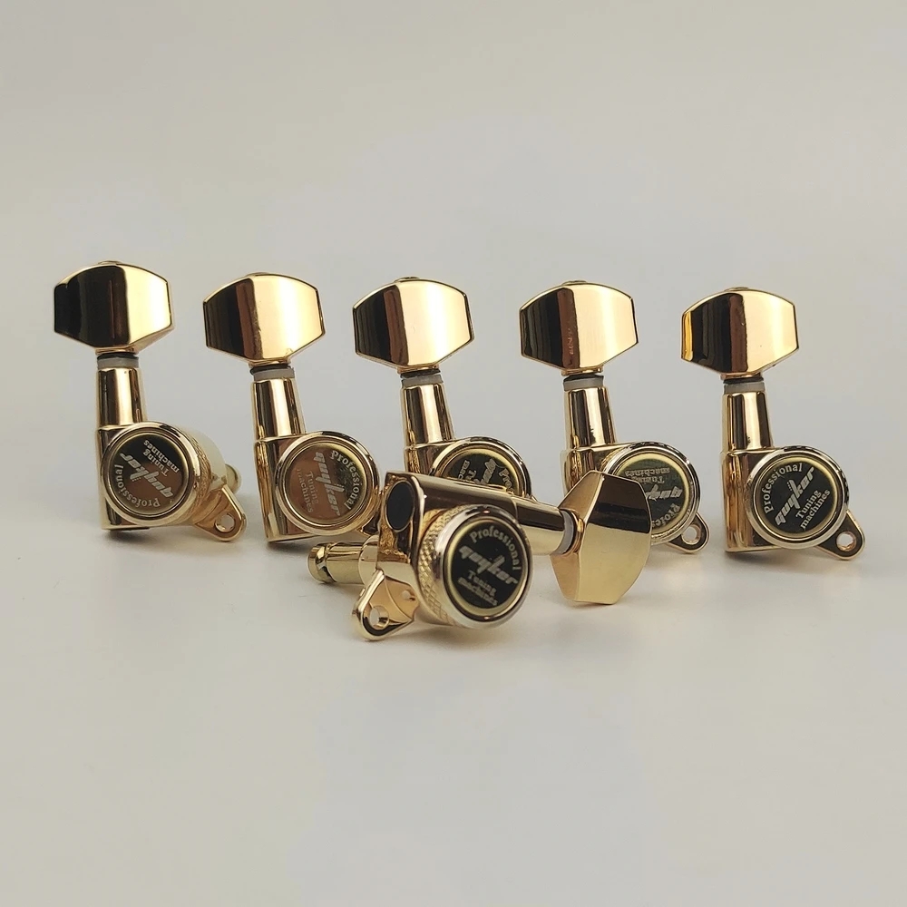 Guyker Gitaar Vergrendeling Tuners-1:18 Lock String Tuning Key Pegs Machine Head Vervanging Voor St Tl Sg Lp-Antiek Gouden: WIT
