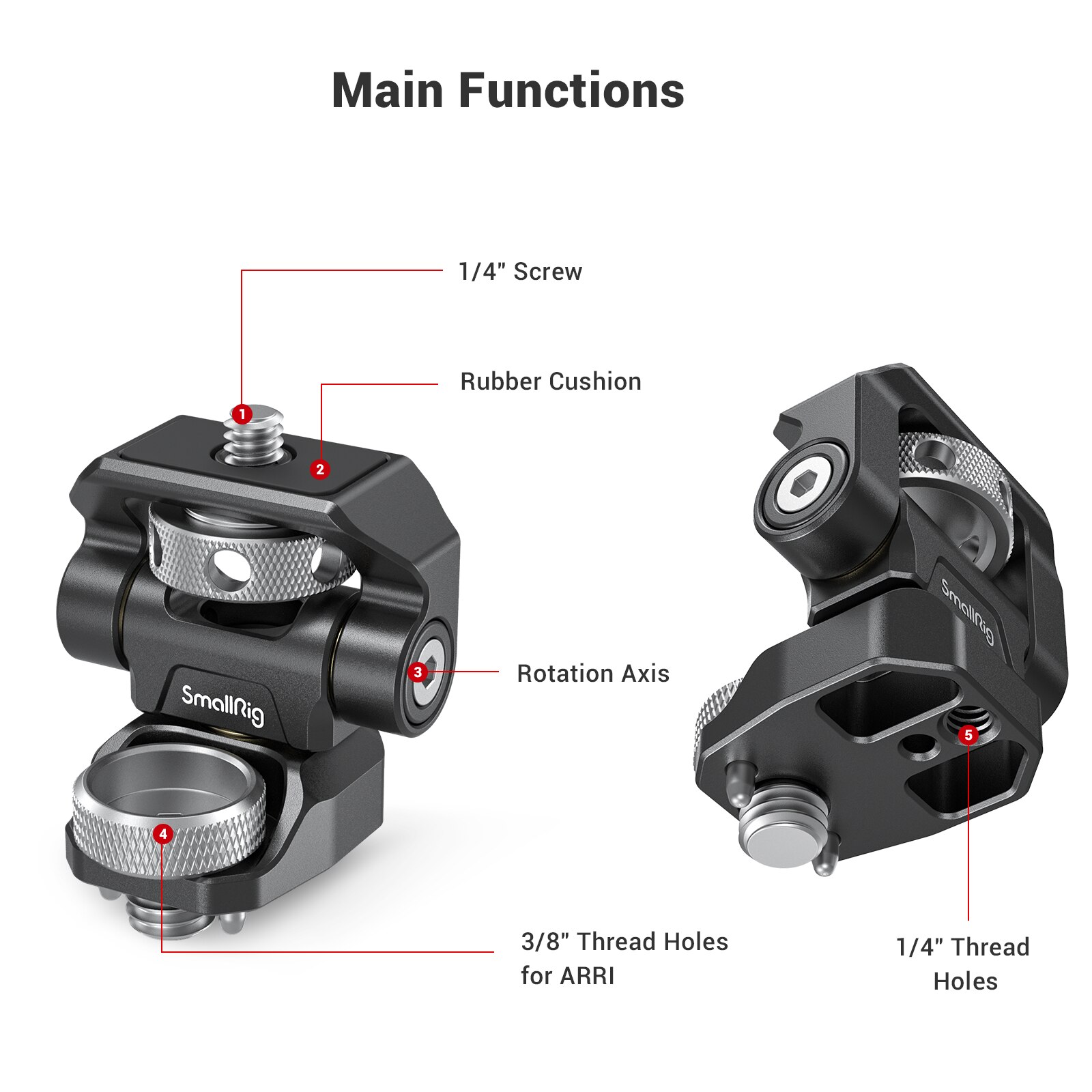 SmallRig Swivel and Tilt Adjustable Monitor Mount with ARRI-Style Mount For SmallHD/Atomos/Blackmagic Monitor/Screen Mount -2903