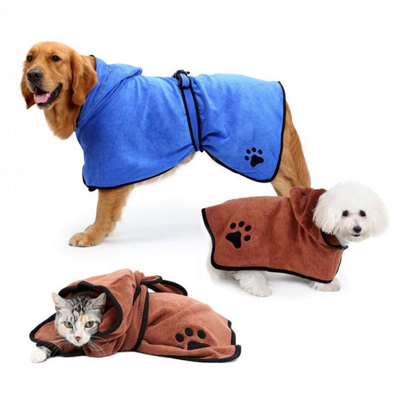 Absorbent Dog Bathrobe Pet Dog Towel Microfiber Bath Towels Cleaning Supplies Quick-Drying Cat Bath Towel