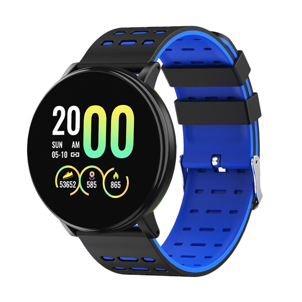 Fitness tracker skridttæller 119 plus smart ur armbånd  ip67 bluetooth søvn puls blodtryksovervågning armbåndsur: Opgrader blå