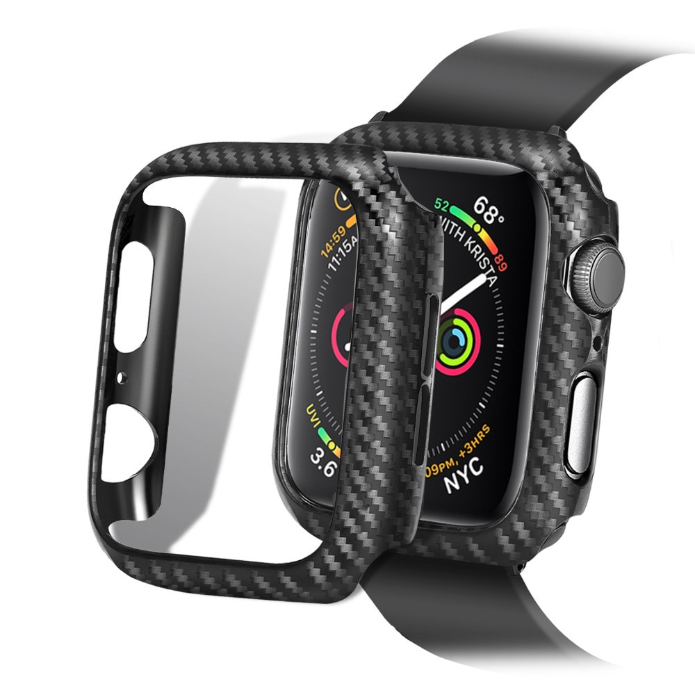 Bumper cover til apple watch 4 44mm/40mm iwatch 3/2/1 42mm/38mm cover cover carbon fiber beskyttelses cover apple watch tilbehør