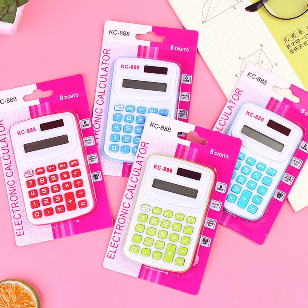Pocket Size Mini Calculator Portable Digital Calculator 8digit Display Cartoon Carry Stationery Student Office Supplies