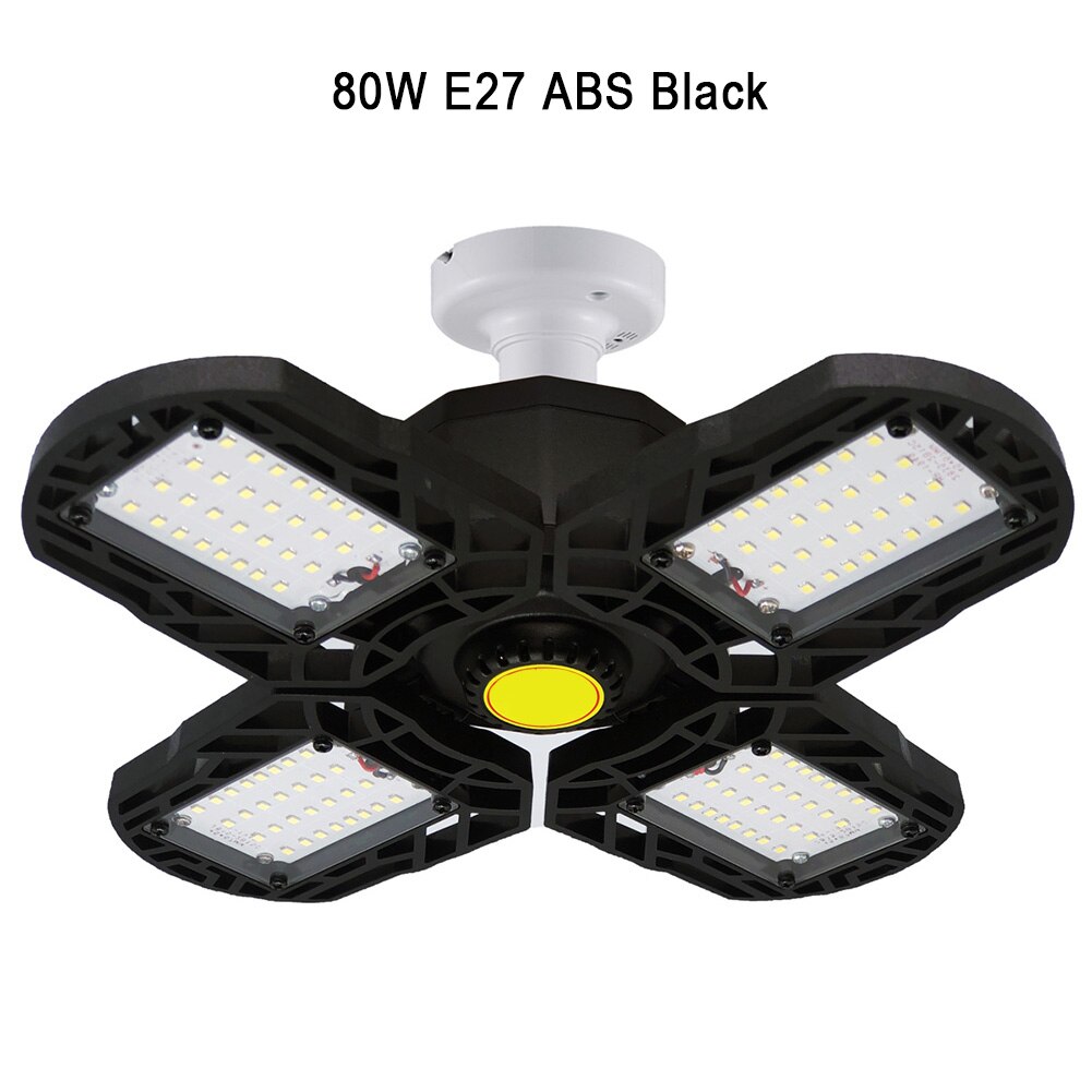 E27 80W Industrial Deformable Lamp Workshop LED Garage Light Hollowed Out Warehouse Motion Sensor Barn Ceiling Easy Install