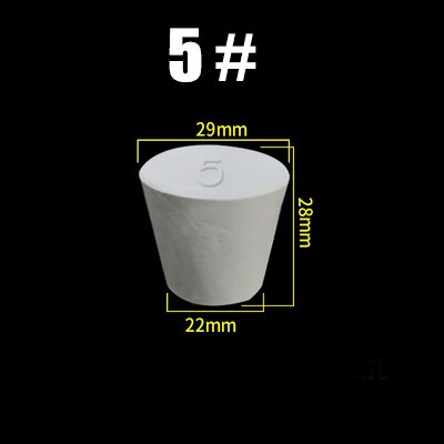 Silicone Rubber Sponge Stopper Hole Plug Lab Flask Test Tube Bottle Glassware Tapered Rubber Plug Bung Stopper: Gold