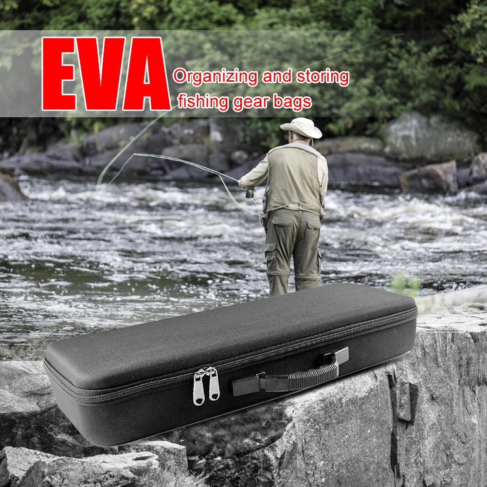 EVA Fishing Rod Bag Protective Case Cover Shockproof Hard Shell Fishing Rod Bag Outdoor Fishing Tackle Storage Bag Accessory