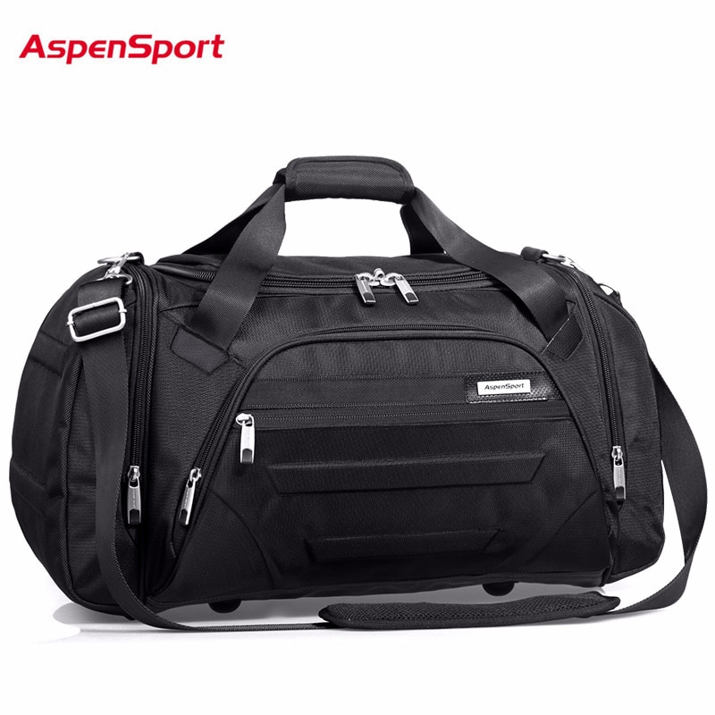 AspenSport Men Waterproof Weekend Bags Travel Luggage Nylon Duffle Bags Trip Handbag Large Bag Carry-on hand bag