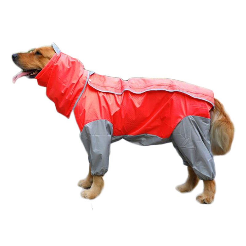 Stor hund regnkappa vattentäta kläder för stora hundar jumpsuit regnkappa huvoveraller för labrador golden retriever husdjurskläder