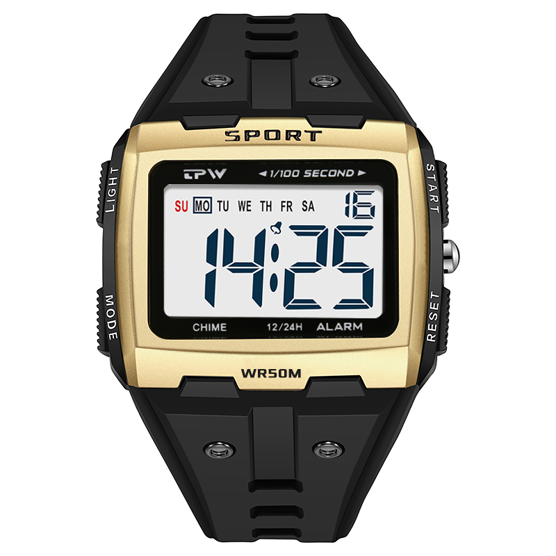 TPW Oversized digitaal horloge Grote cijfers af te lezen 5ATM Waterbestendig