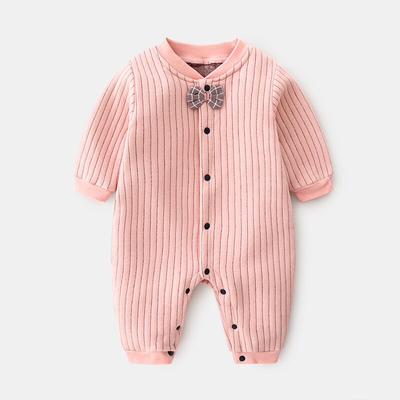 Baby Nachtkleding Pyjama Een Stuk Deken Dwarsliggers Baby Jumpsuit Herfst Winter 0-1T Pasgeboren Baby Kleding jongen Meisje: Bow tie-pink / 12M 80cm