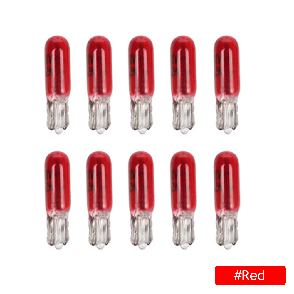 10 st  w2w t5 12v 1.2w halogenlampor för bilar, instrumentbelysning, instrumentbräda,  t5 led-lampor, instrumentlampa, bilkupébelysning: Röd