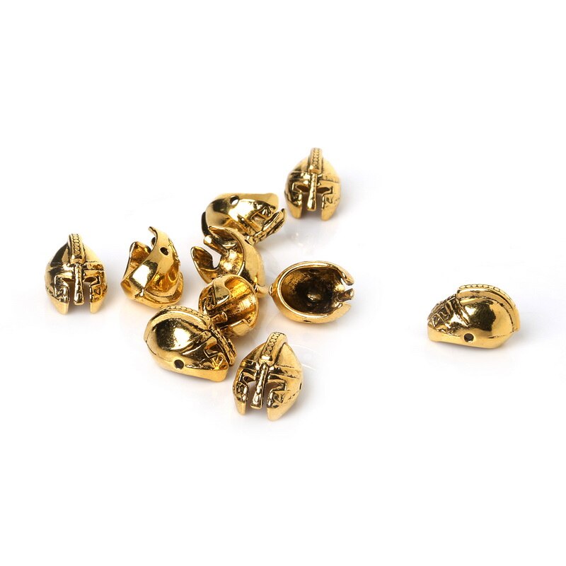 10pcs di Colore Oro Antico 11x16mm Romano Armatura Guerriero Gladiator Helmet Branelli Del Distanziatore Del Pendente Pendenti E Ciondoli per il Braccialetto monili Che Fanno: Gold