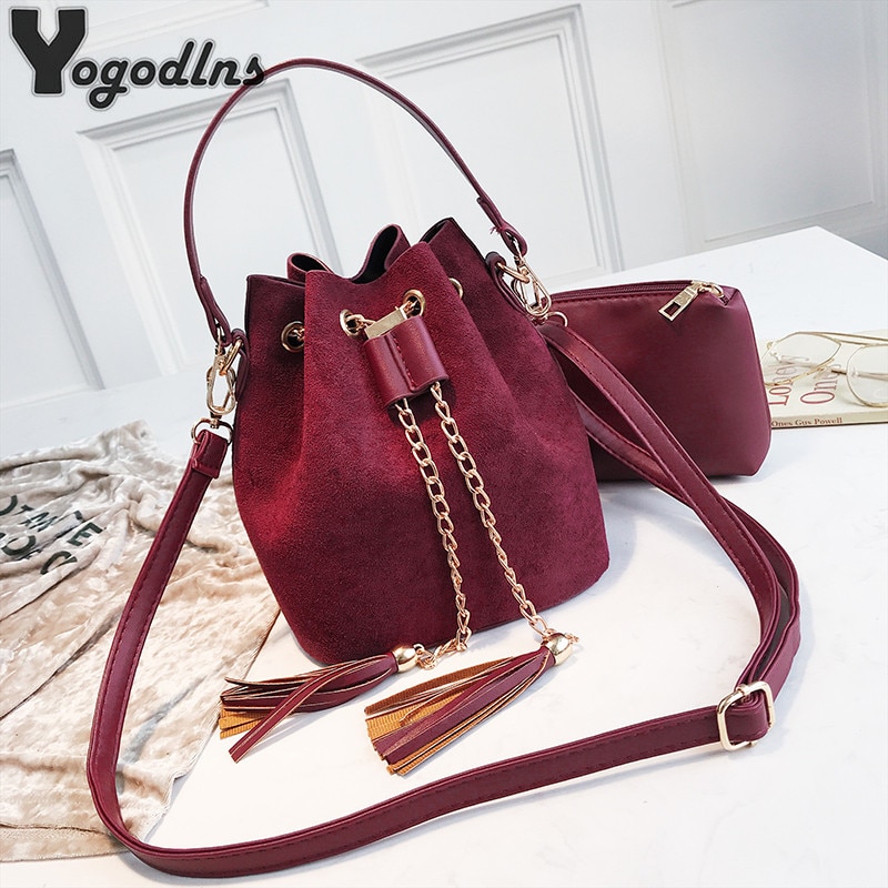 Mini bandoulière sacs à main mignon daim seau sac organisateur petit gland en cuir PU femmes sacs à bandoulière Bolsos