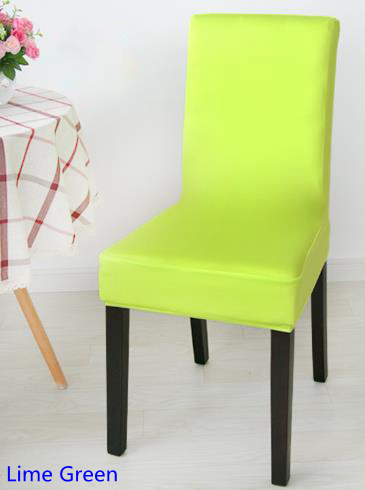 Lime Groen Kleur Spandex lycra stoel cover fit voor vierkante back home stoelen bruiloft huis diner decoratie Half cover