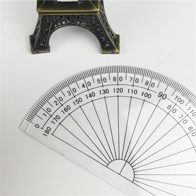 20Pcs 4 Inch 10cm Plastic 180 Degrees Protractor for Angle Measurement Rulers School Office Student Math (Transparent)