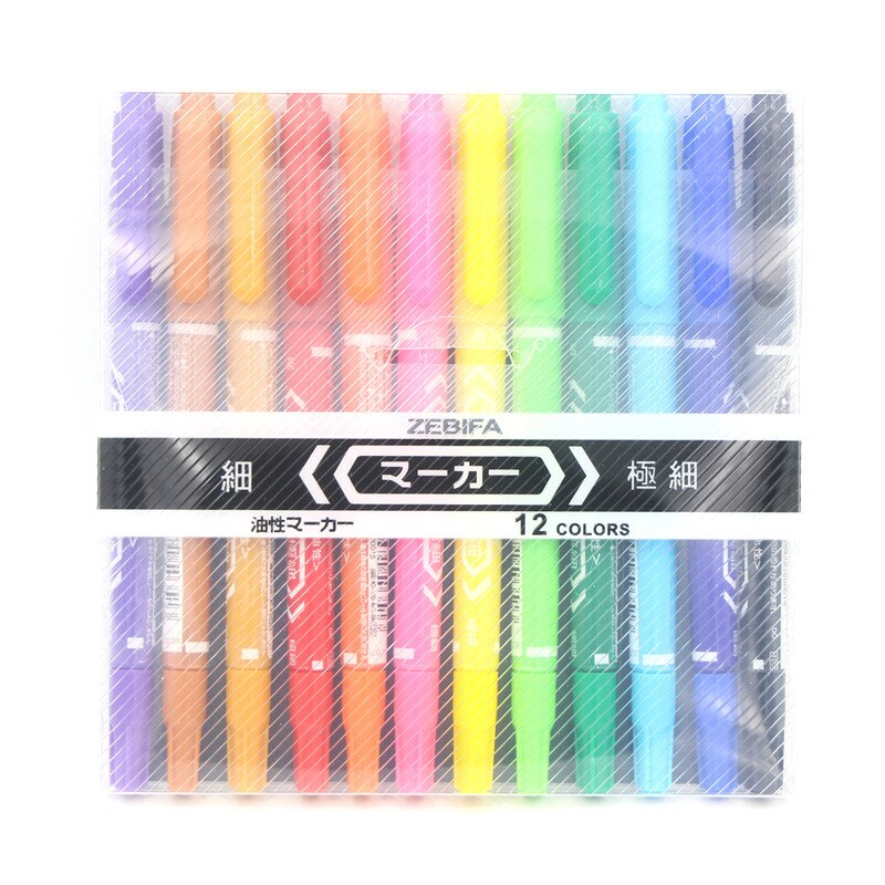 Marqueurs de peinture à base d'huile à double tête colorée, 12 pièces, stylo à séchage rapide étanche pour Album Album à faire soi-même CD, papeterie de décoration