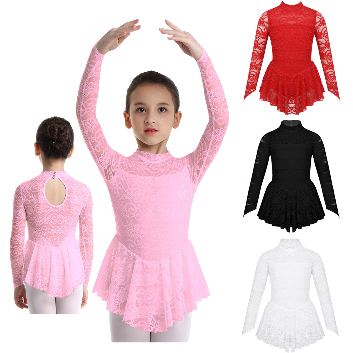 Enfant Fille Robe Patinage Artistique Tenue Tutu Justaucorps