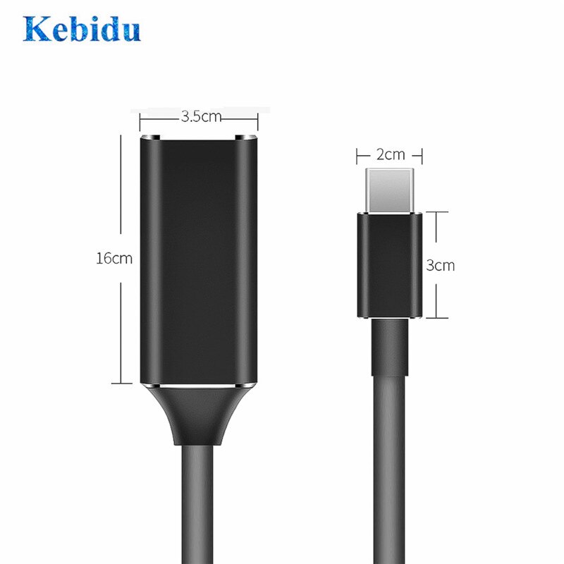 Kebidu Usb 3.1 USB-C Naar Hdmi Kabel Man-vrouw Usb Type C Naar Hdmi Adapter Voor Pc Computer Tv display Telefoon