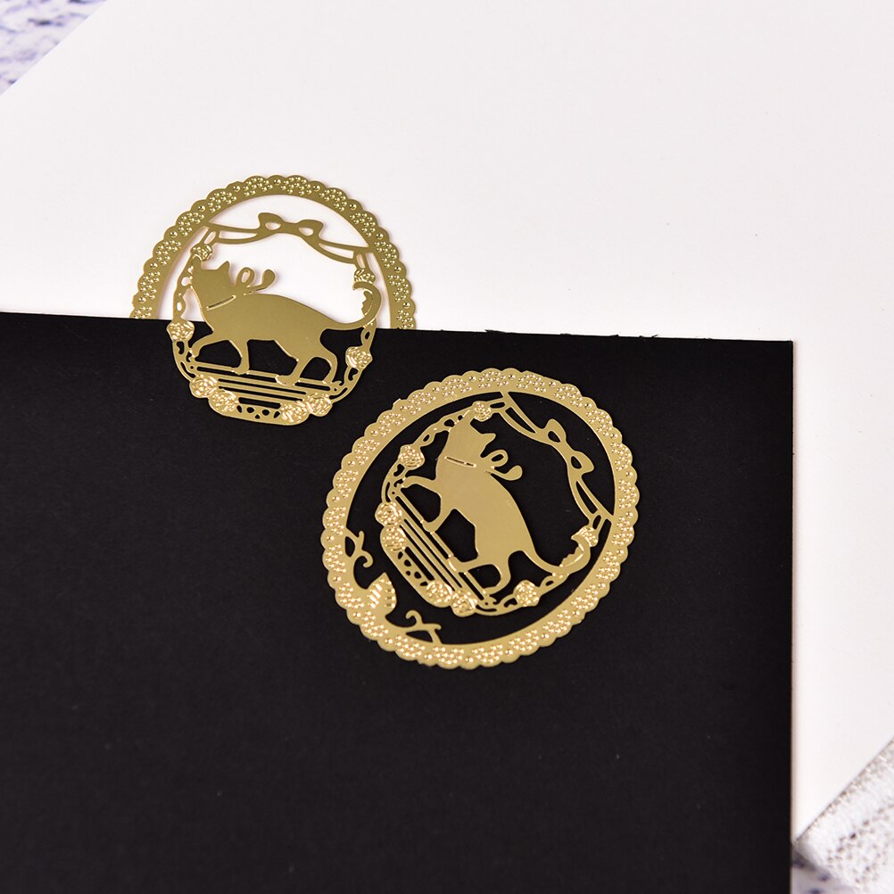 100% brand Cute mini cat metal bookmark office and school supplies