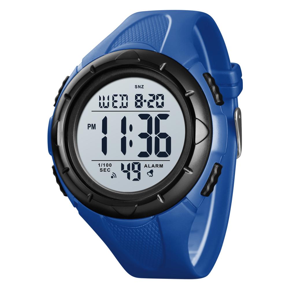 Skmei outdoor sport herenhorloge digitaal polshorloge led  pu 50m waterdicht datum week 12/24 uur klok herenhorloge grote wijzerplaat 1535
