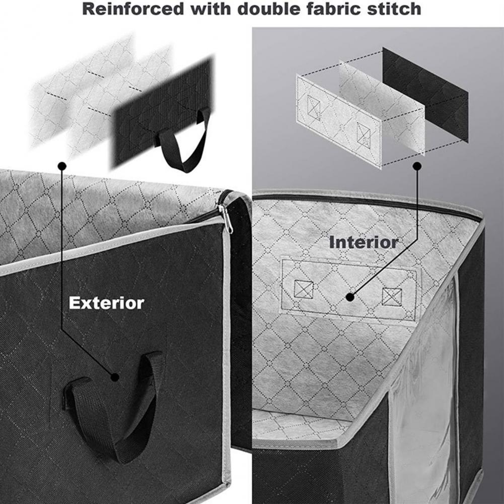 Sac de rangement de lit pliable en tissu Non tissé, organisateur de couverture à forte charge pour la maison, grande capacité 2 pièces