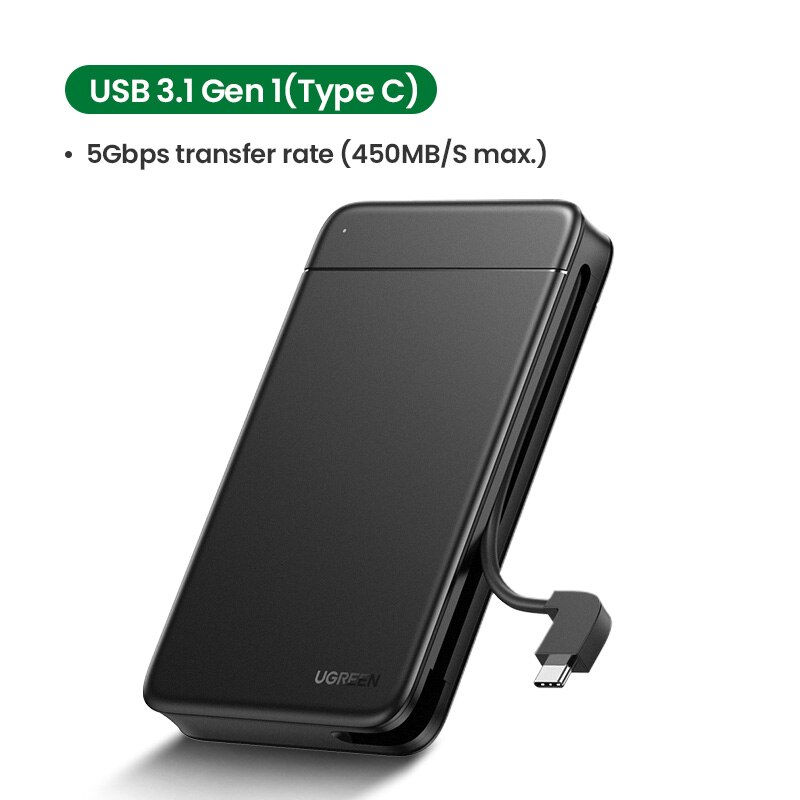Ugreen Hdd Case 2.5 Ssd Case Sata Naar Usb Hdd Caddy Portable Vaste Kabel Docking Station Voor Externe Harde Schijf ssd Drive Case: USB C Model