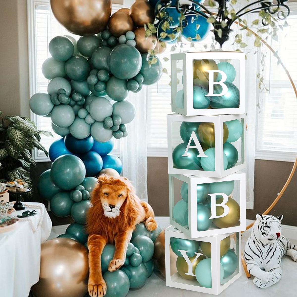 27/25 cm Custom Alfabet Letter Ballon Doos A-Z Brief Transparante Baby Douche Dozen 1e Verjaardag Bruiloft Decoratie Kids