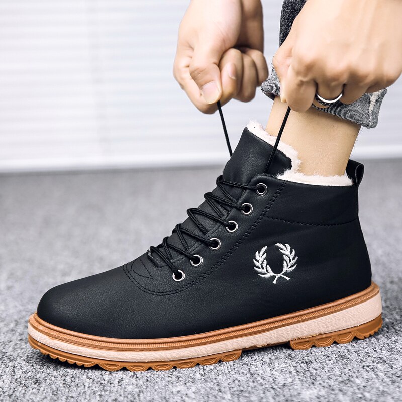 Schoenen Hombre Botas Heren Mode Lederen Winter Mannen Voor Lente Laarzen Lange Westerse Sneeuw Tenis Ademend Boty Casual Bona Werk de