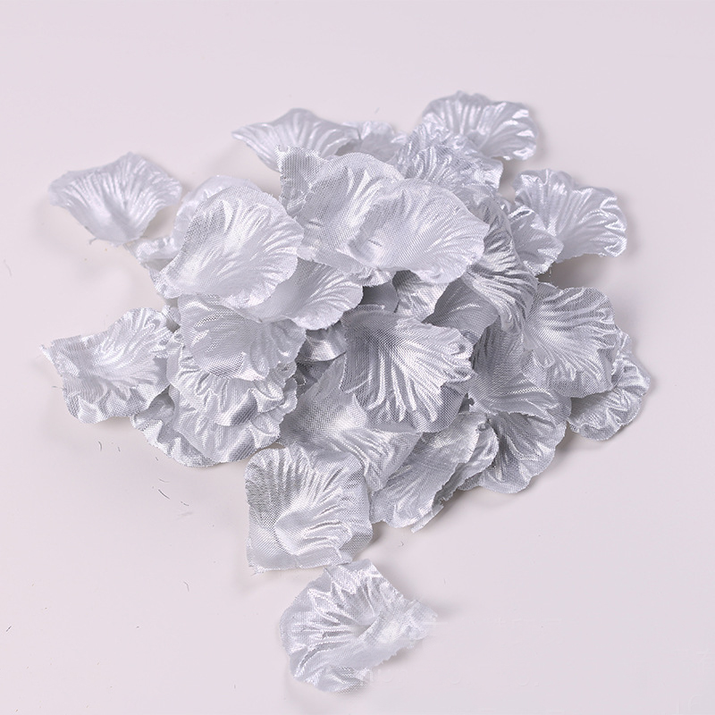 Pétalos de rosa para boda decoración romántica de pétalos de rosa para boda, diseños de escenas de boda, flores, pétalos para bodas, 5x5CM, 1000 unidades: Plata