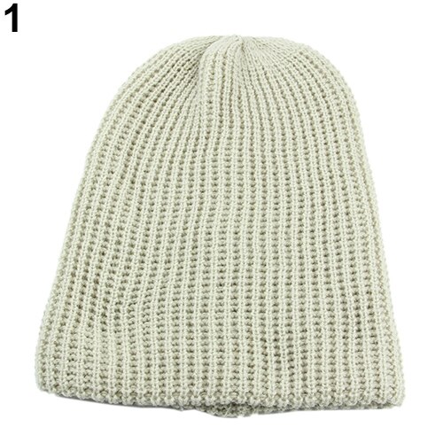 Män vinter stickning baggy cap avslappnad varm djurmössa stickad virkad mössa