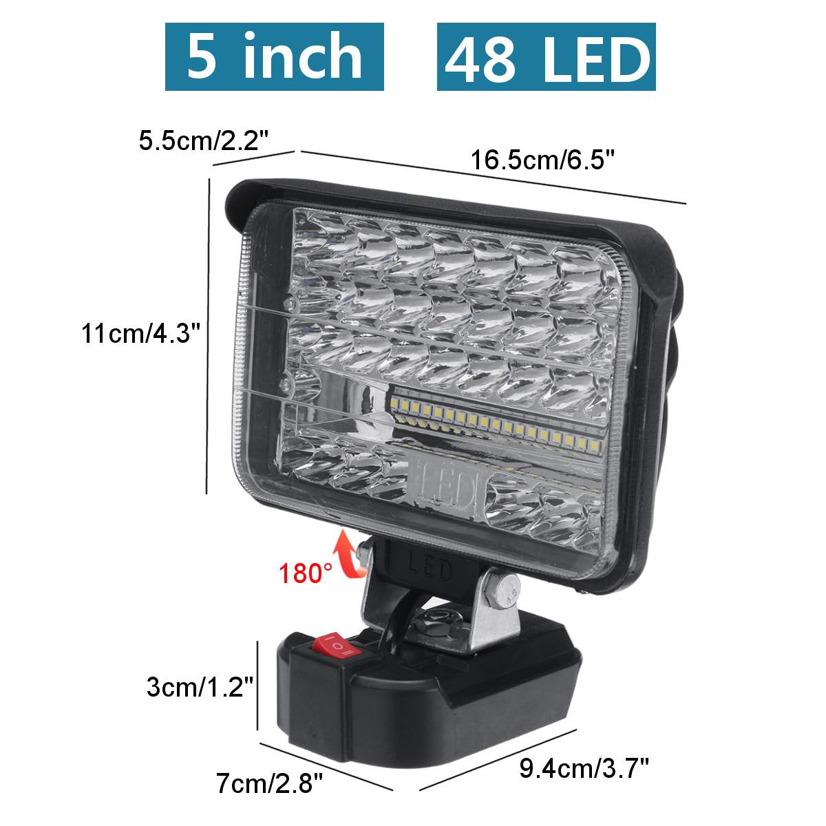 18v ledningsfri led lommelygte arbejdslys lommelygte til makita led lampe uden batteri usb udendørs nødlys spotlight: 5 tommer 48 led