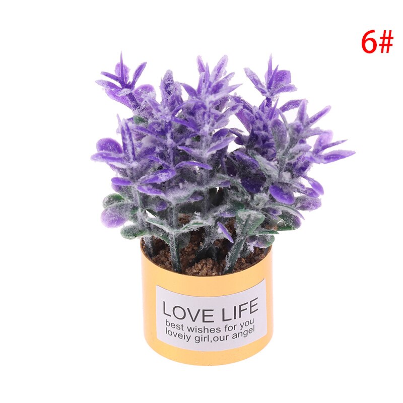 1Pc 1:12 Dollhouse Mini Iron Potted Plant Pot Lavender Plant Home Garden Decor Dollhouse Collection Kids' Toys: F