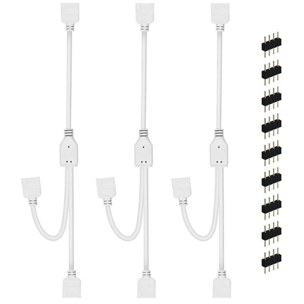 10mm 5050 RGB LED Strip Light Connectors Kits with 10PCS L Shape 4 Pin Right Angle Corner Solderless Connector and 10PCS jk1053