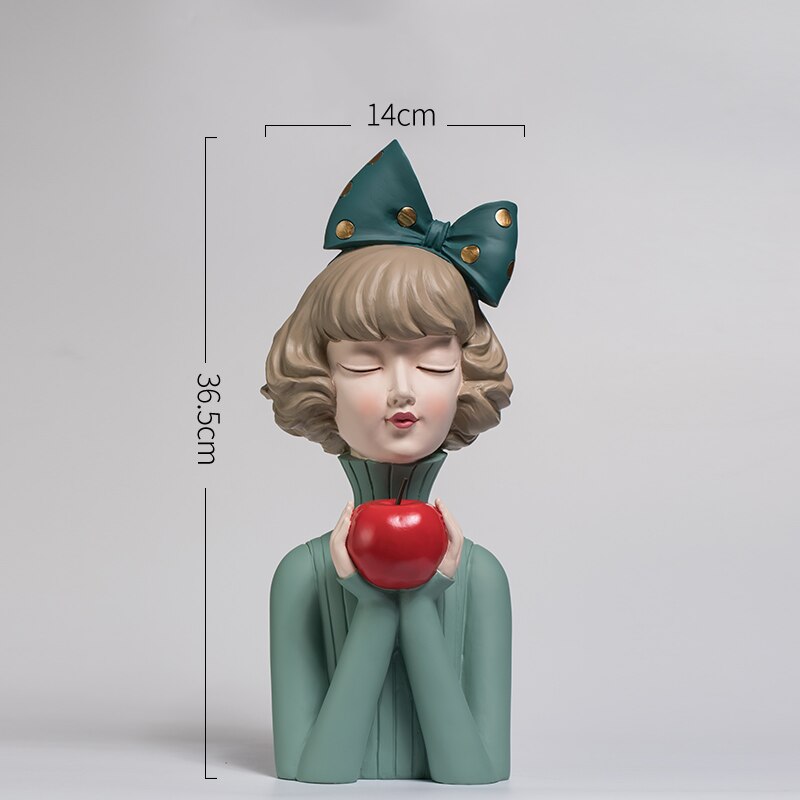 Estatua de chica nórdica para decoración del hogar, escultura de resina moderna para oficina y sala de estar, figuritas decorativas para interiores, accesorios de decoración del hogar: G