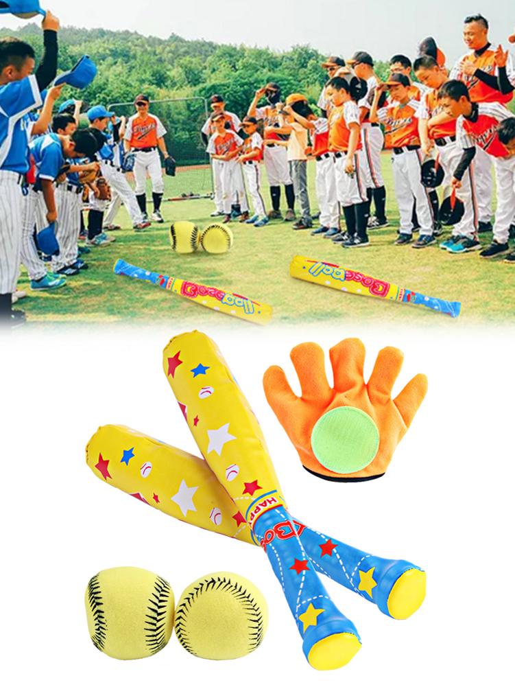 4Pcs/Set Children's Baseball Toy Set Bat Ball Glove Light Weight Parent-Child Toy Set For Outdoor Home Use