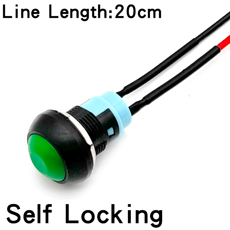 5/20/100PCS 12mm Momentary Push Button Switch ON OFF PBS-33B Self Reset Mini Round Switch With Wire 2Pin 1A DC12V: 4XL / Pink