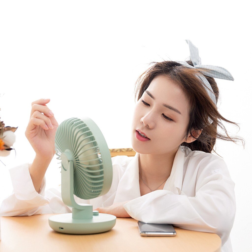Oscillating Low Noise Smart Home Portable Handheld Multi-function Mini Fan Battery Operated Table Fan with Adjustable Head