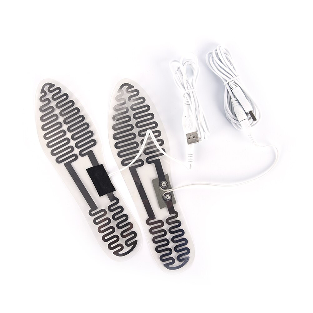 Nuovo 1 Coppia 5V 23 centimetri USB Elettrico Riscaldato Sottopiedi Del Piede Scaldino Heated Stivali Scarpe Pad + 2 USB cavi Da Sci Esterno riscaldamento Solette