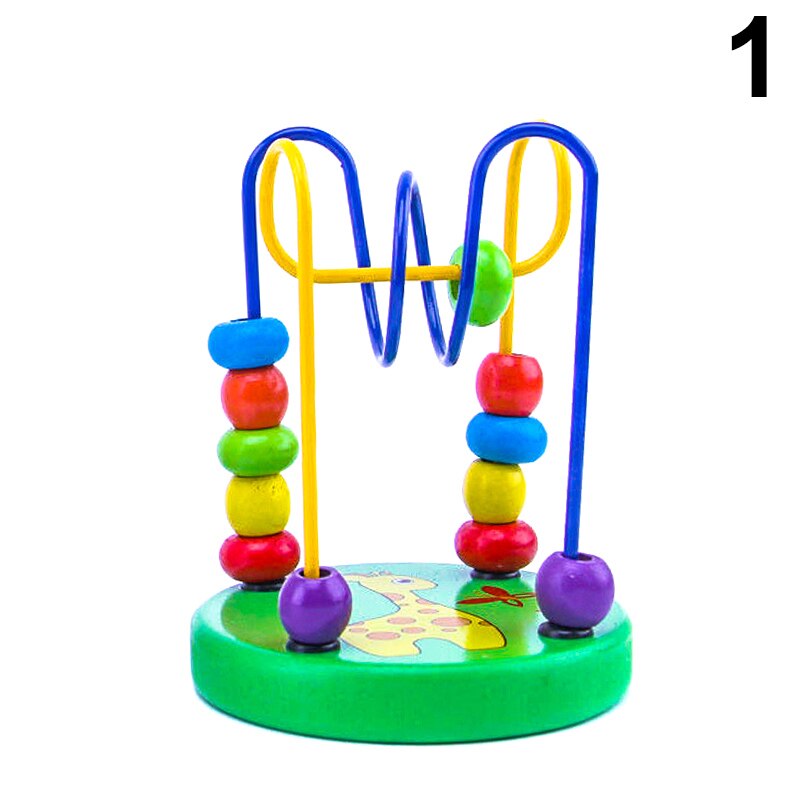Wooden Fruits Insect Beads Maze Roller Coaster Activity Educational Abacus Beads Circle Toys AN88