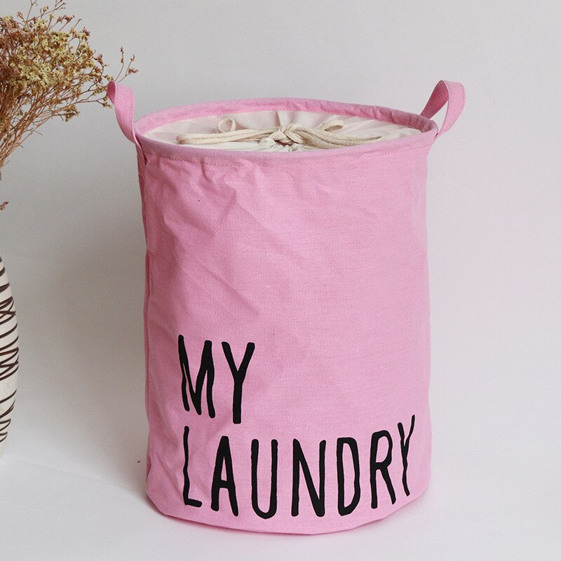 Waterproof Fabric Laundry Hamper Collapsible, Thickened Canvas Dirty Clothes Hampers for Bedroom, Kids Room Storage: K
