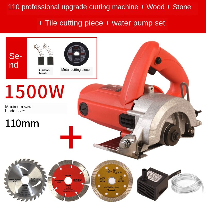 Stone cutting machine tile woodworking small portable household marble machine slotting machine: F220v