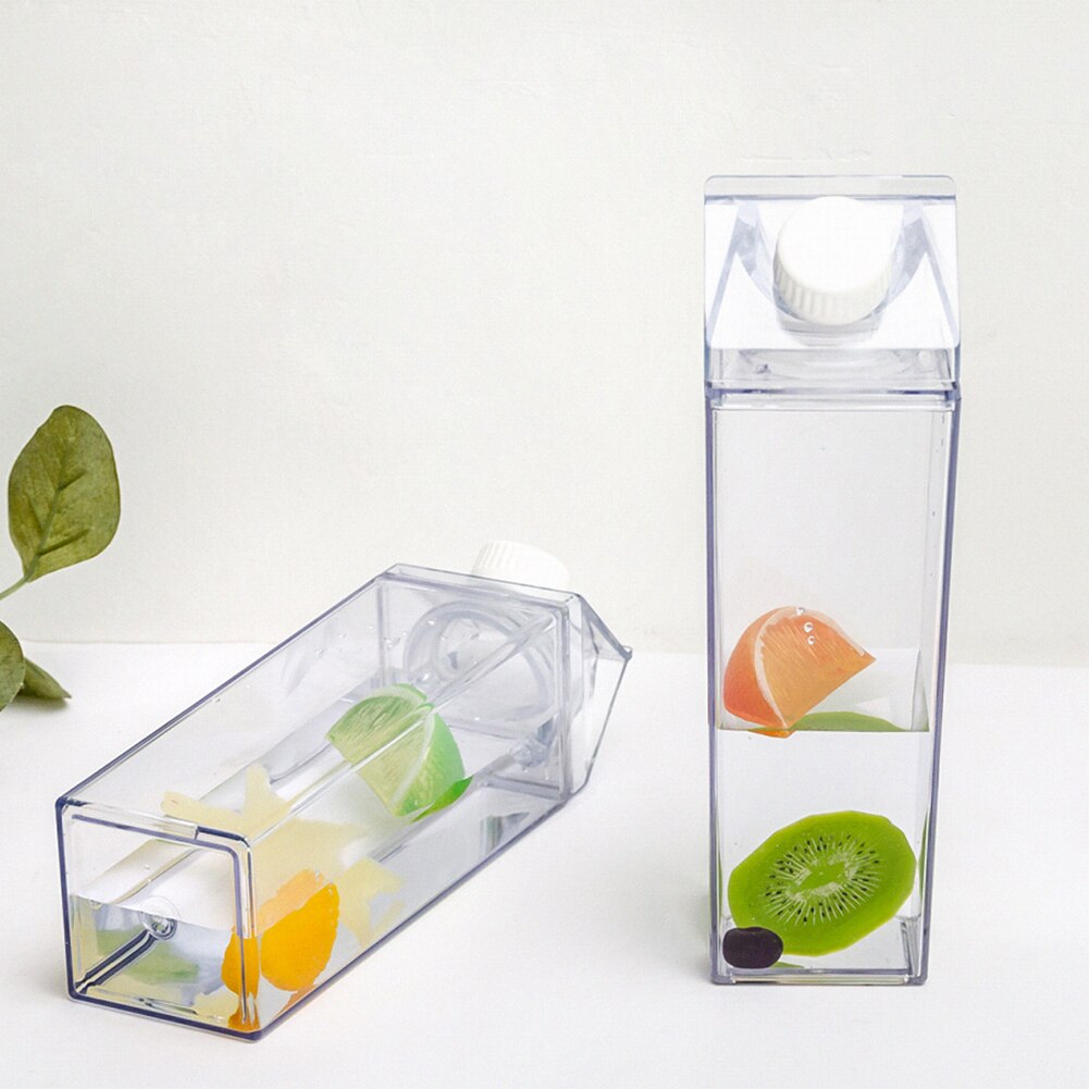 500ml vattenflaska bpa fri plast klar mjölkkartong transparent drickskoppar skola utomhus dricksflaska