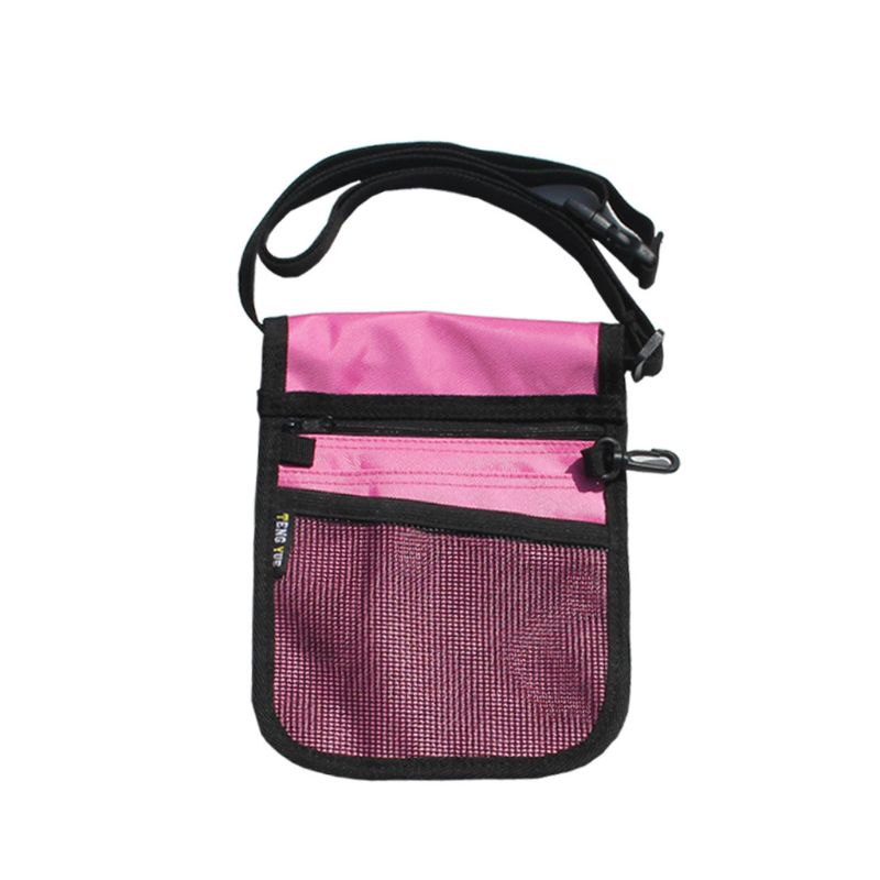 Multifunksjons fanny pack pleiebelte organiser håndveske for kvinner sykepleier midje skulderveske dame uformell crossbody messenger bag: Rosa