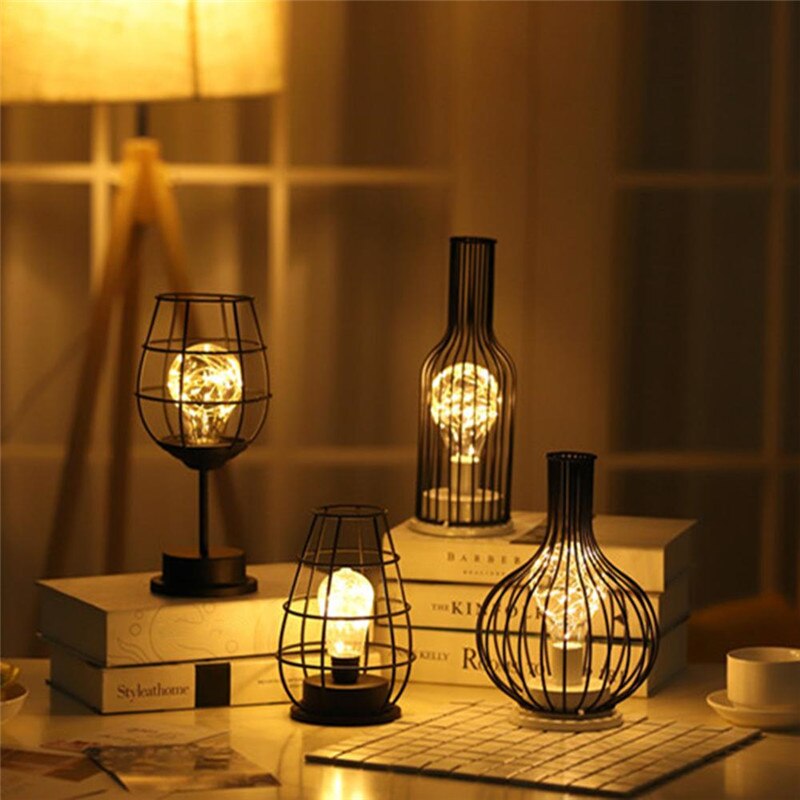 Art led bordlampe læselampe natlys soveværelse sengelampe skrivebordsbelysning stue retro klassisk jern boligindretning