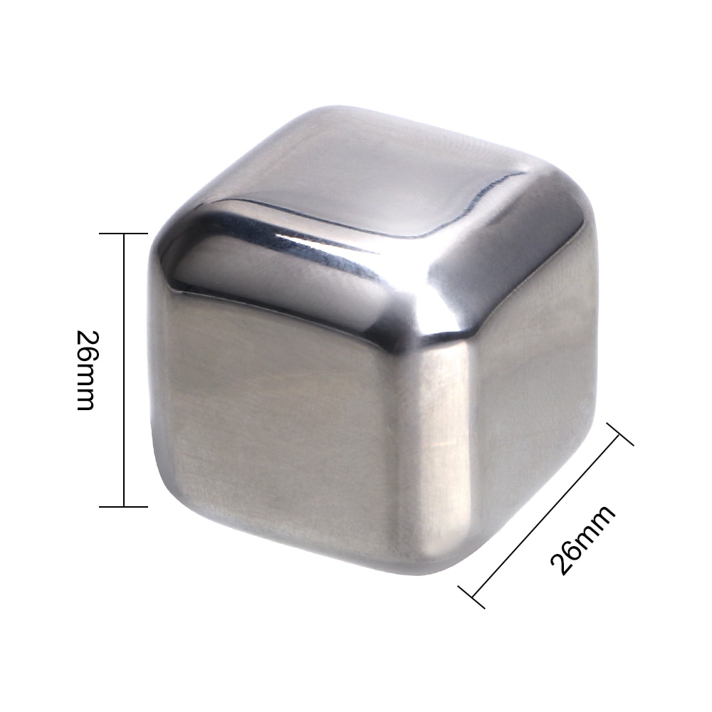 Herramientas de Bar piedras de enfriamiento para whisky, vino, cerveza, bebida, hielo congelado rápido, piedra, whisky, enfriador, rocas, cubos de hielo de acero inoxidable 1 pieza
