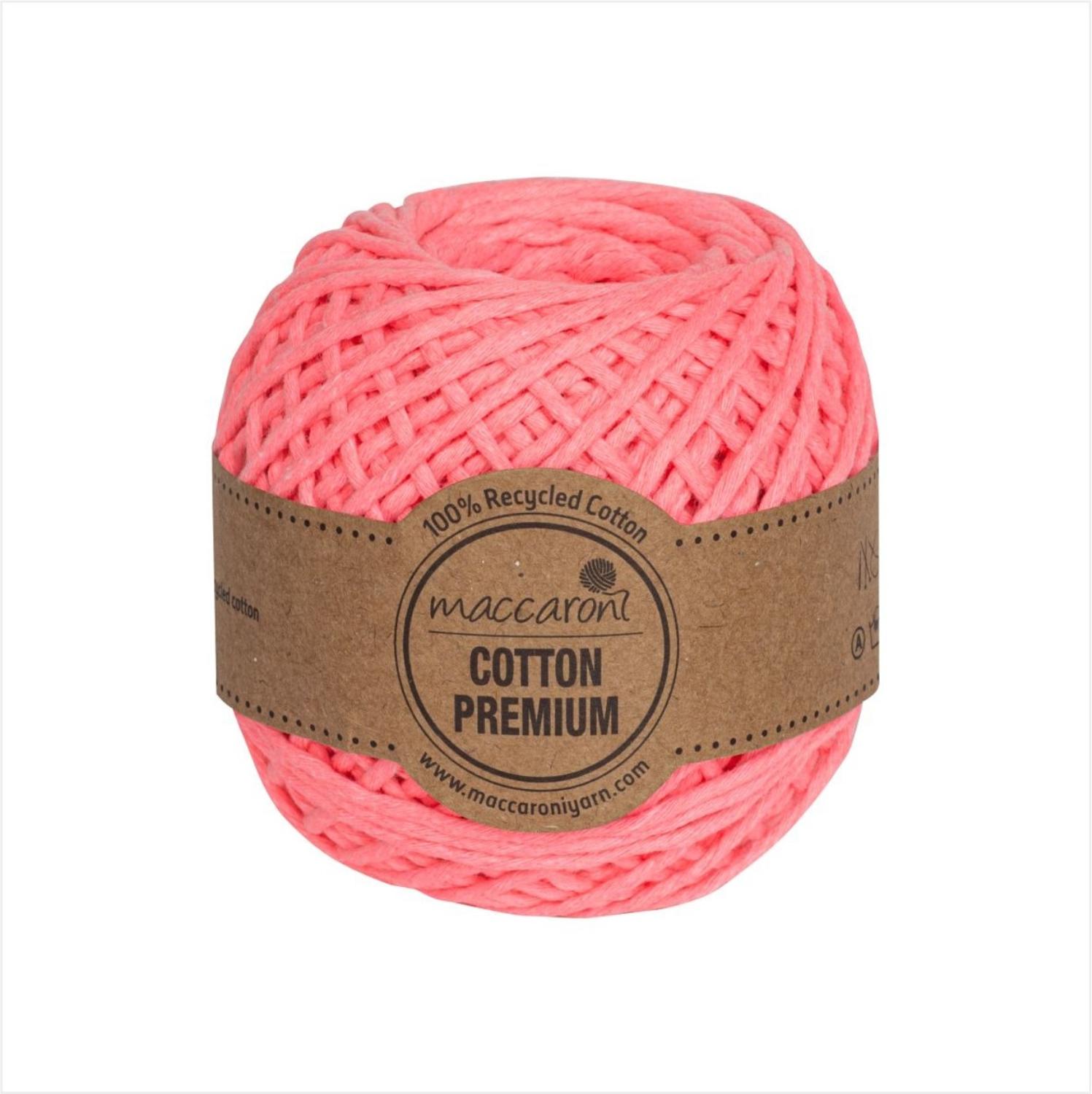 Macaroni neon macrame garn bomuld premium 1 mm: Neonrosa