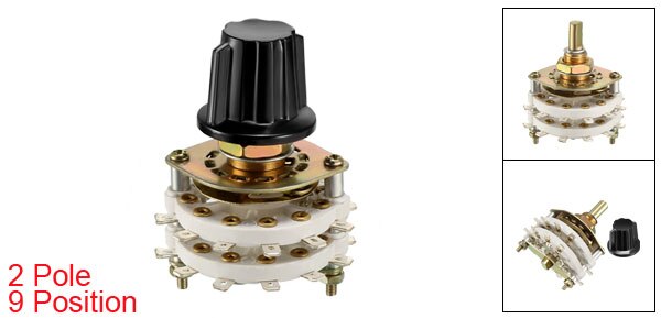 uxcell 1/4pcs Rotary Switch Selector 2 Pole 3/4/5/6/8/9/10/11 Position Selectable 1-2 Deck Band Channel Easily Turned: 2P9T K18-1