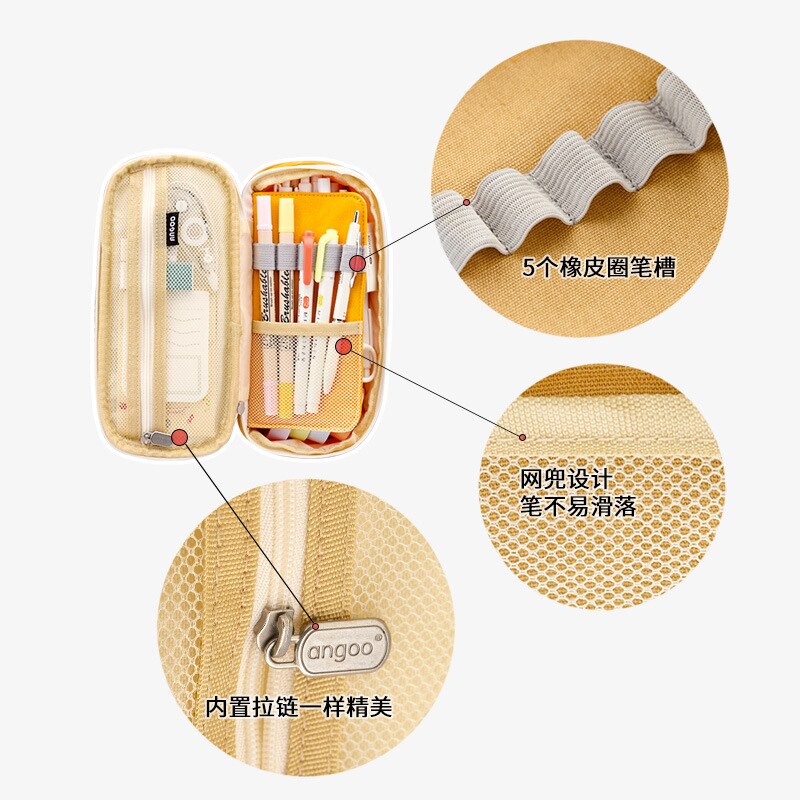 Estuches coloridos de gran capacidad para lápices, bolsas creativas de tela coreana, caja para bolígrafos, estuches para escuela y oficina,